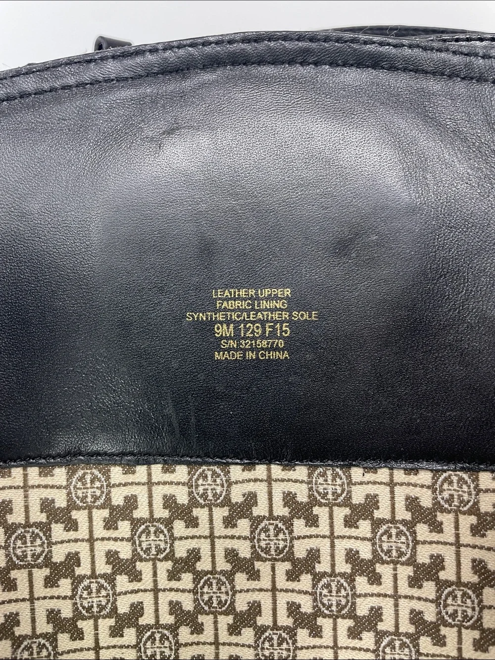 Tory Burch Black Leather Riding Boots with Gold Logo, Size 9